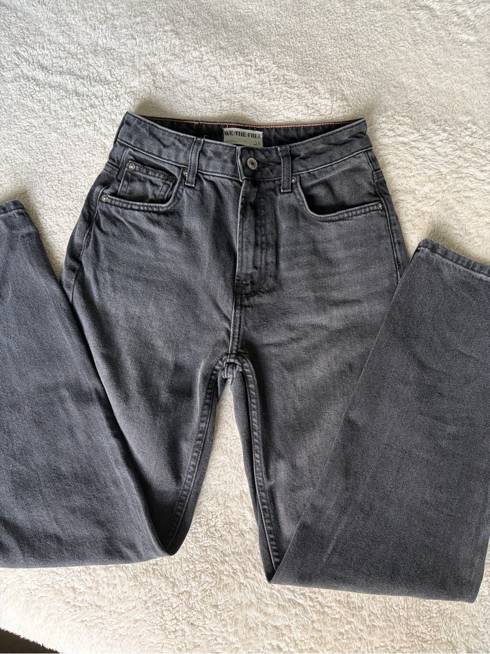 We The Free Charcoal High-Rise Straight Jeans
